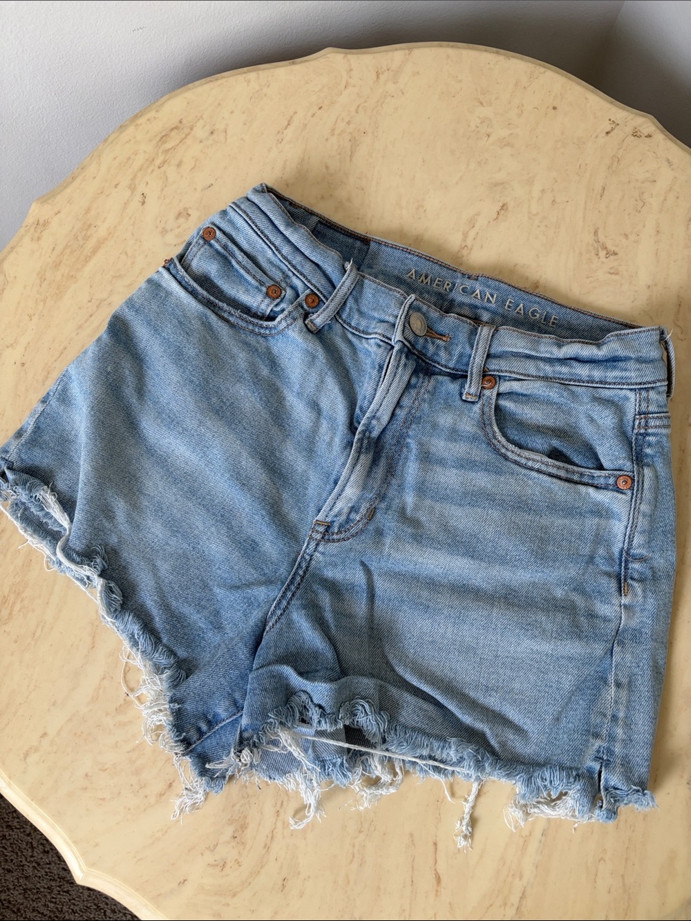 American Eagle Outfitters Light Wash Denim Cutoff Shorts